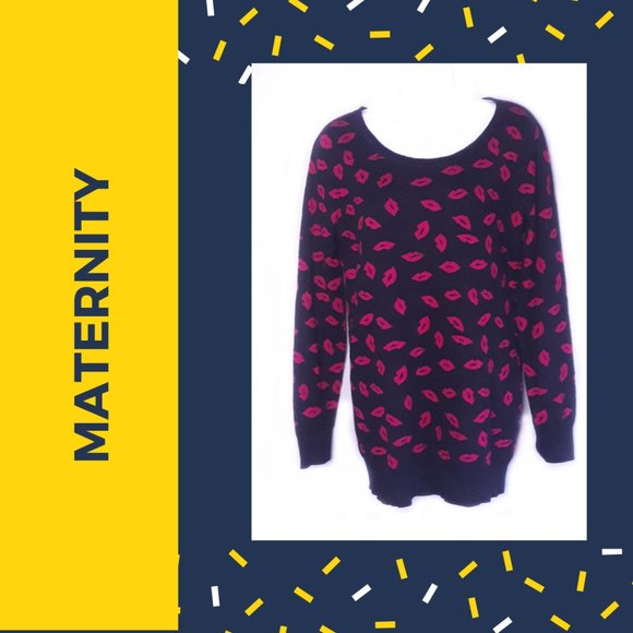 🆕 PEA in the POD • Small VALENTINE sweater lips kiss cozy scoop neck - Picture 1 of 8